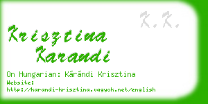 krisztina karandi business card